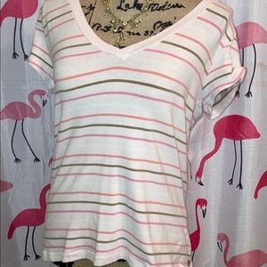 🔥5/$20🔥🌟GAP Brand, SS, Vneck, striped tee🌟